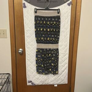 Strapless romper with pockets 